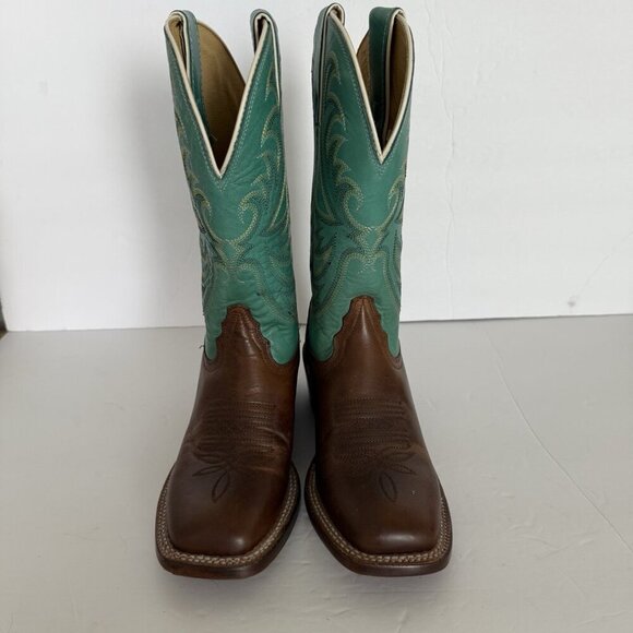 TONY LAMA Rowena 11” Women’s 6B Brown Turquoise Leather Western Boot USA SA2101 - Picture 11 of 15